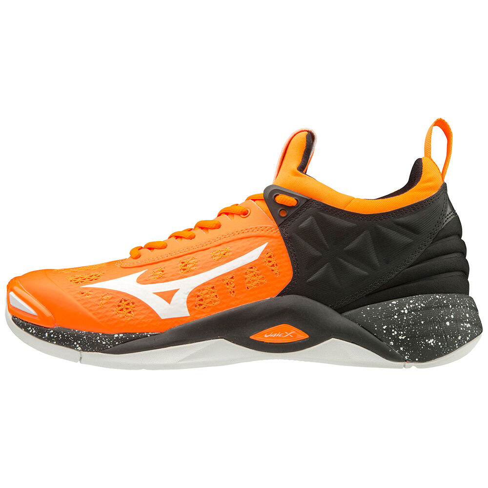 Mens Mizuno WAVE MOMENTUM Volleyball Shoes Orange/White/Black Philippines (QASWGJ475)